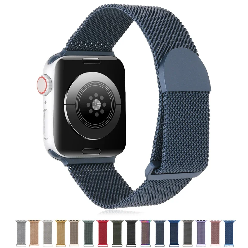 

Магнитный металлический ремешок для Apple Watch Ultra Band 8 7 6 5 4 3 SE из нержавеющей стали 38 мм 40 41 42 44 45 49 мм для iWatch Band