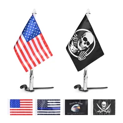 Motorcycle Flags Trunk Flagpole Bracket Aluminum Foldable Flag Pole Mount Kit for Can-Am Spyder F3-Limited 2017-2023 Spyder RT
