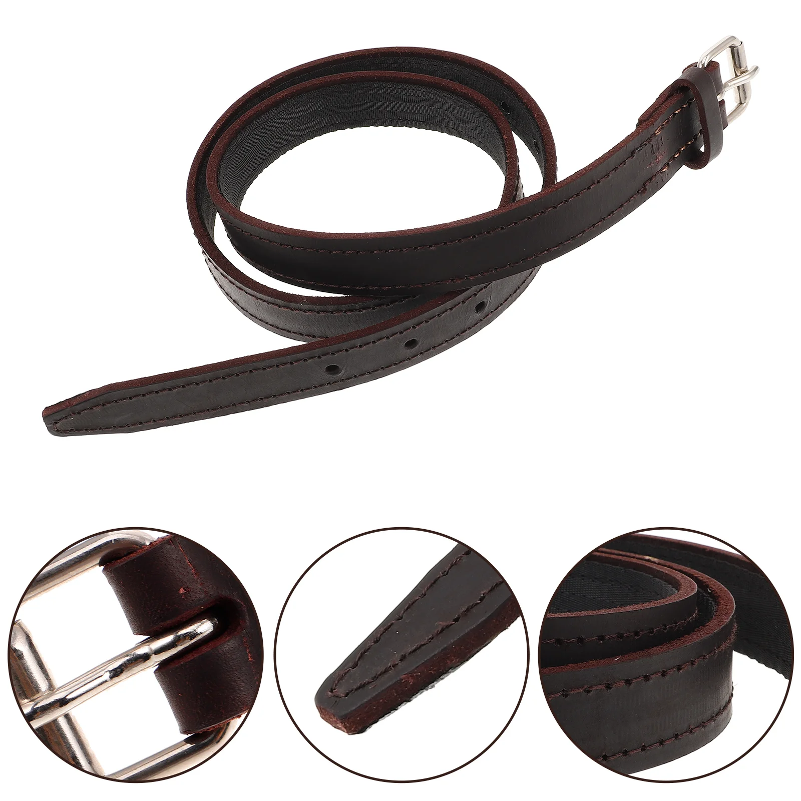 Equestrian Belt Stirrup with Metal Buckle Adjustable Leathers for Equestrians Training Supplies Stirrups Schooling