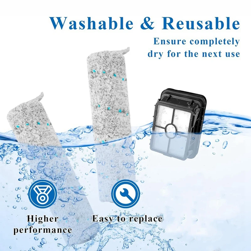 Crosswave max用の交換用ブラシとフィルター,交換用ブラシと交換用フィルター,Crosswave 2554 2590,真空部品の交換に適しています1618641および1608684