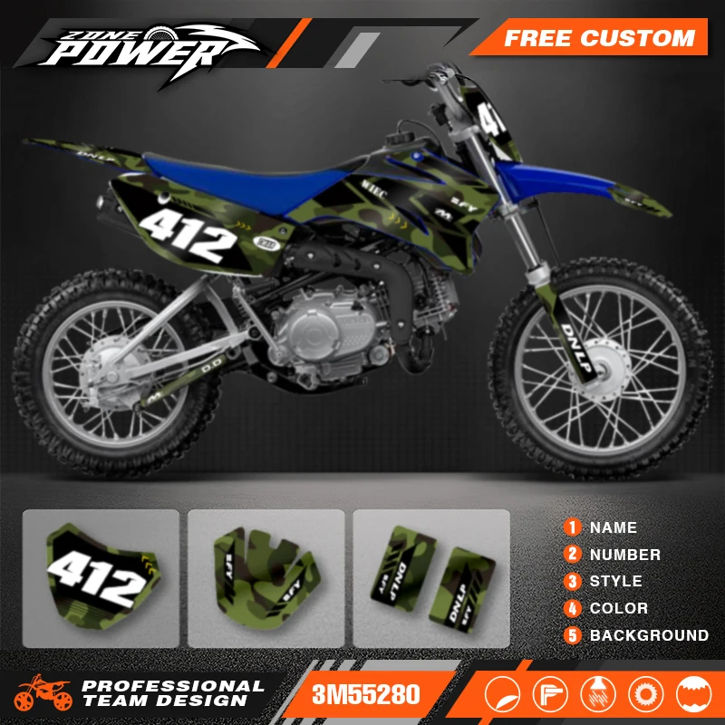 Powerzone For Yamaha TTR110 2008-2015 2016 2017 2018 2019 2020 2021 Custom Backgrounds Graphics Decals Sticker Kits 08