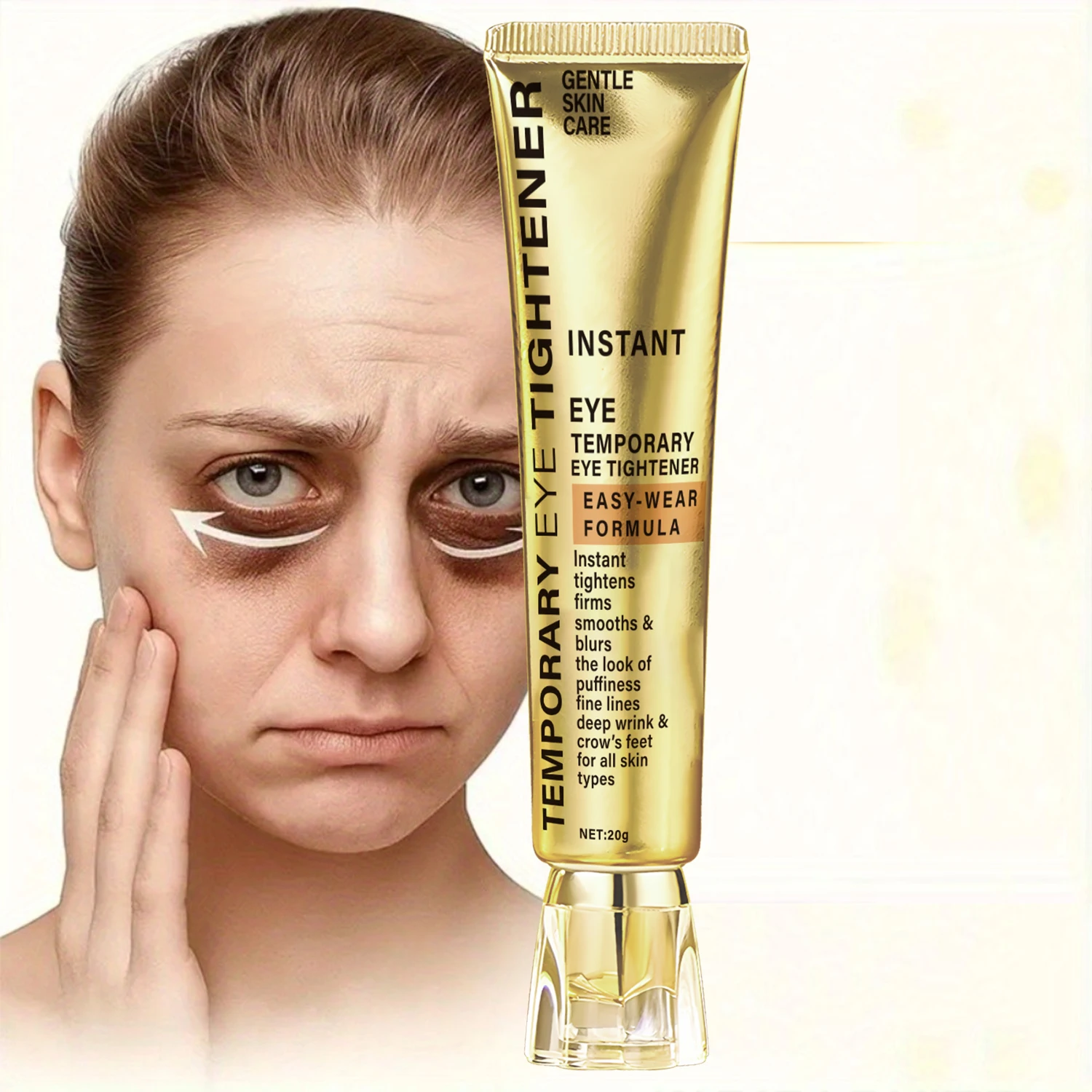 منطقة العين المستهدفة مع المشدود المؤقت الذي يعمل بالببتيد. المصاعد، المصاعد بلطف. العمل السريع، نتائج ناعمة. #1