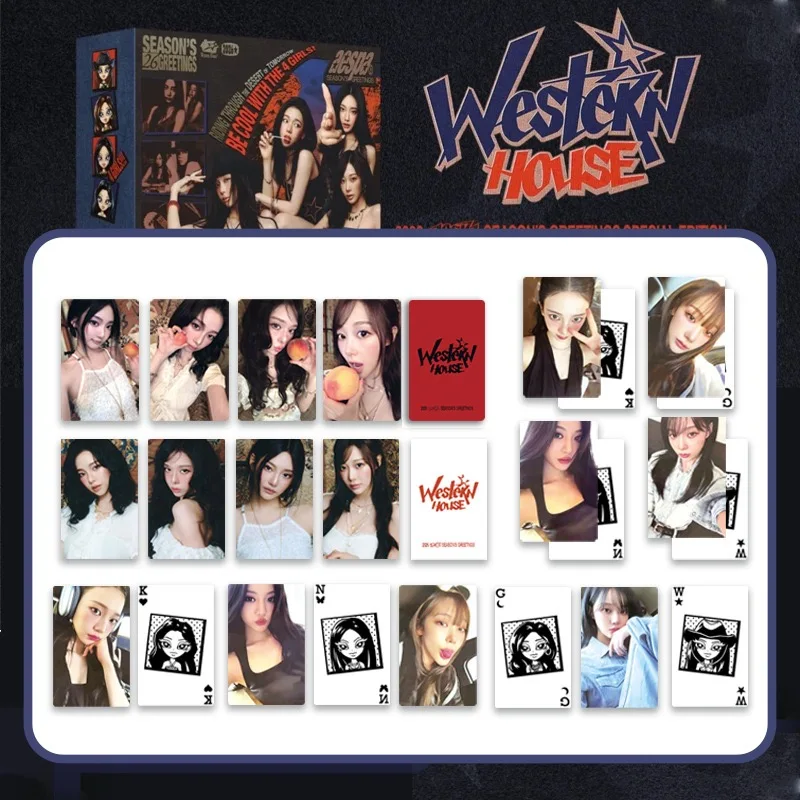 4 Tarjetas Pequeñas del Grupo de Chicas Kpop 2026 SEASON'S GREETINGS, KARINA, GISELLE, WINTER, NINGNING, Tarjeta de Calendario de Escritorio 2026