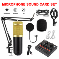 BM800 V8 Sound Card Set Professional Audio Condenser Mic Studio Singing Microphone for Karaoke Podcast Recording Live Streaming