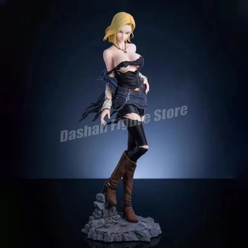 Anime Dragon Ball Android 18 Action Figure Statue Gk Collectible Model PVC Ornaments 30cm Glamour Glitter Lazuli Figurine Toys