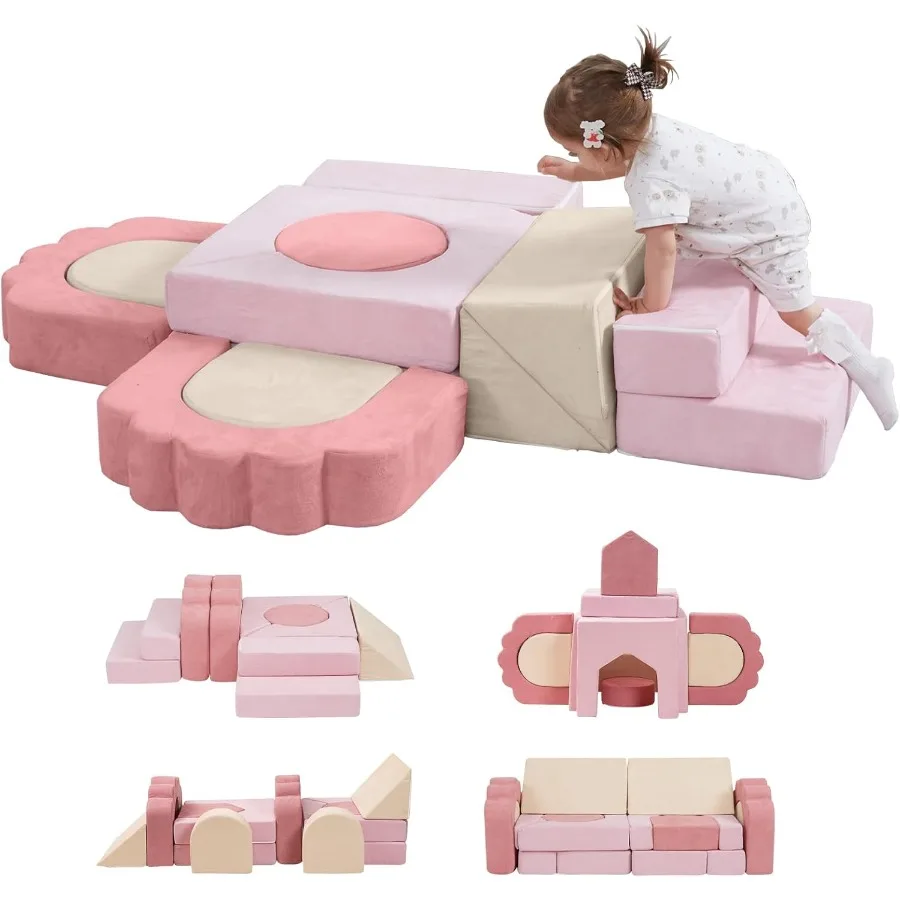 

13-секционные пенопластовые альпинистские блоки для малышей, цветочные детские мягкие игровые тренажерные залы в помещении, ползающие альпинисты, игровые конструкции для спальни, Livin