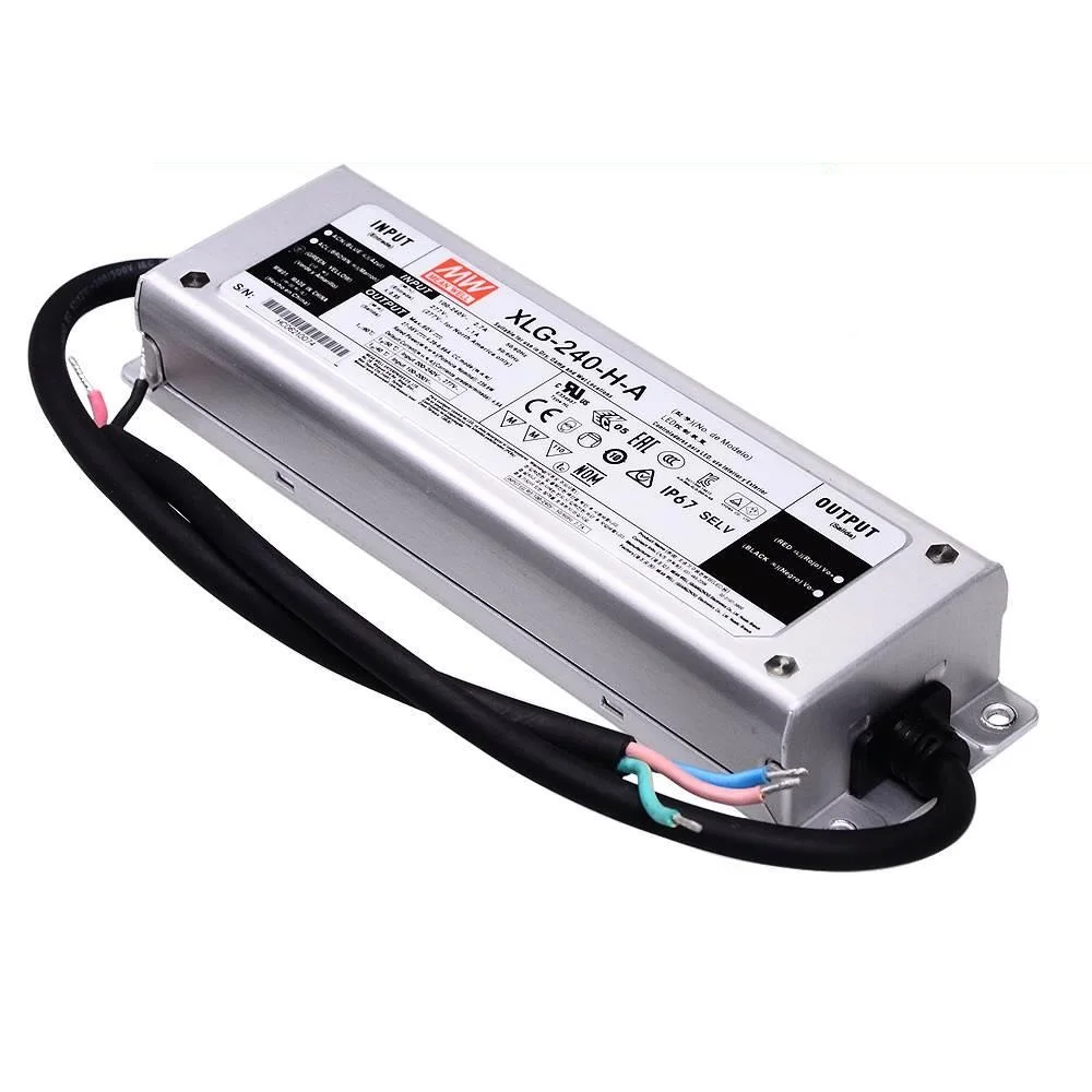 مُحوّل الطاقة LED بقدرة 240 واط بجهد ثابت وتيار ثابت من نوع MEAN MELL XLG-240-L/H/M A/AB – تقييم شامل وعملي