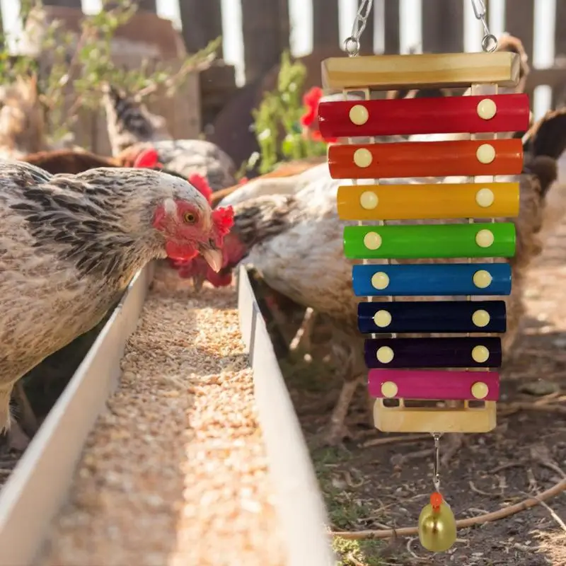 Chicken Xylophone Durable Wonderful Gameplay Hens Parrots Pet Chicken To Relieve Boredom Toy Parrot Percussion Chewing Teeth Toy