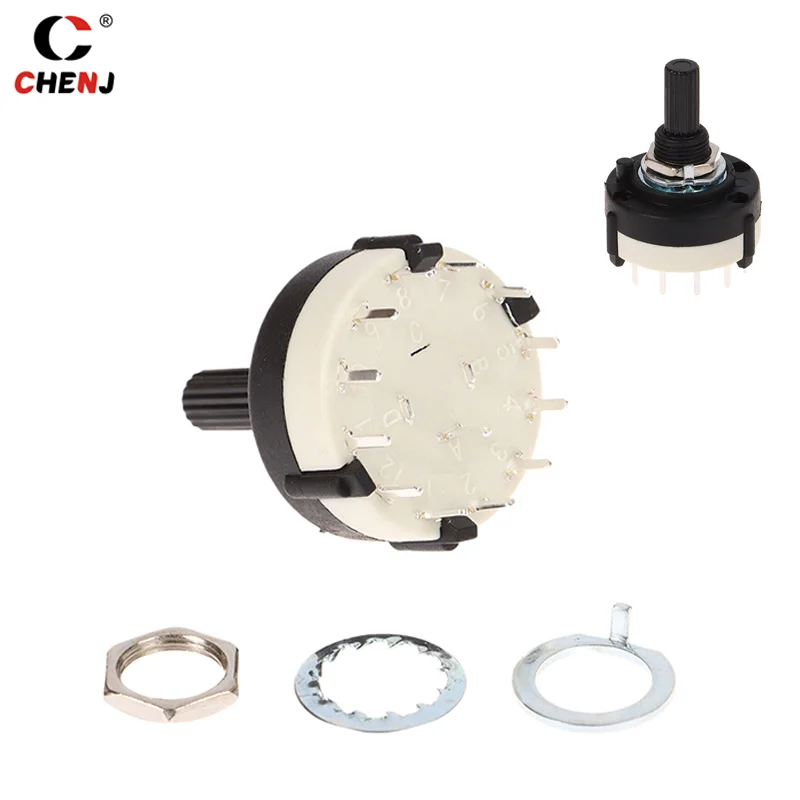 RS26 1 Pole Position 12 Selectable Band Rotary Channel Selector Switch Handle Single Deck Rotary Switch Band Selector