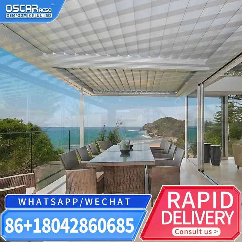 

Раздвижная пергола с жалюзи и защитой от солнца, водонепроницаемая, для улицы, патио, сада, двора