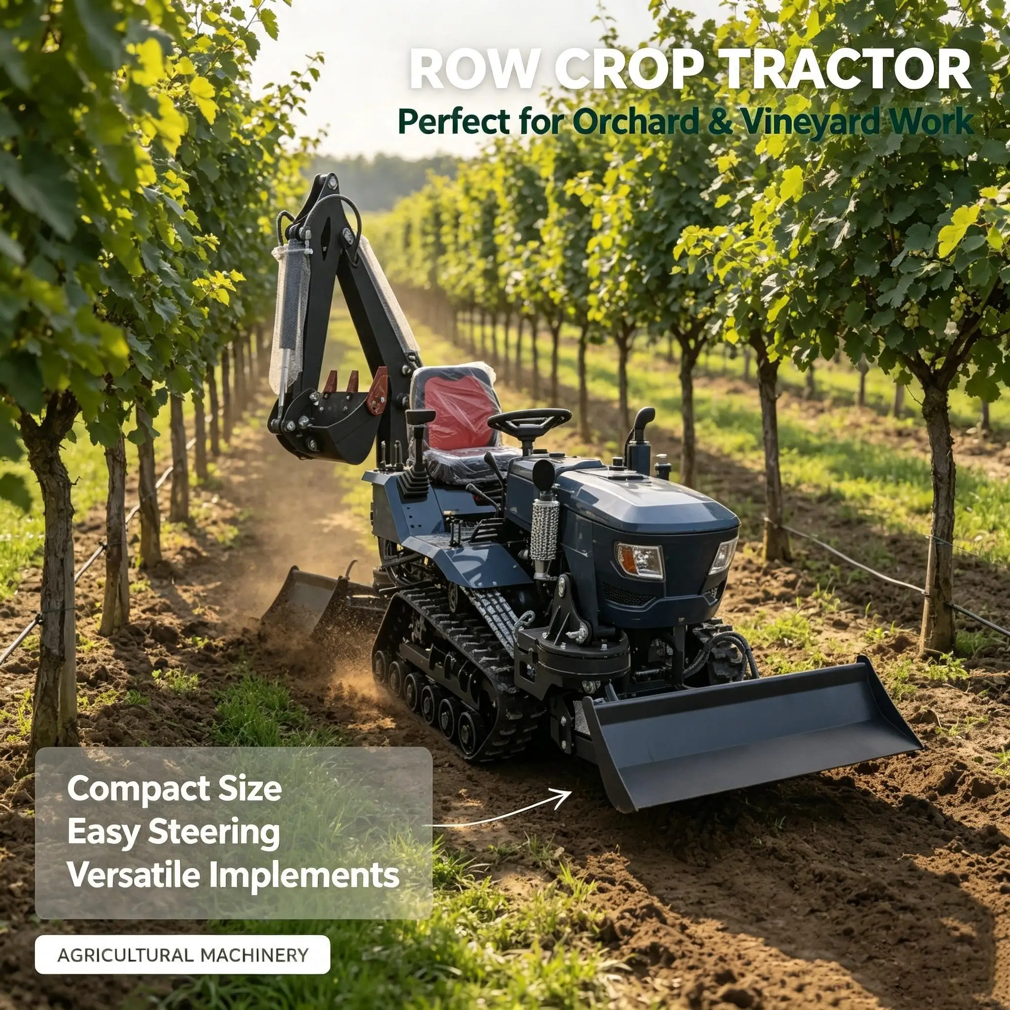 Multifunction Tracked Crawler Tractor 35HP 50HP 60HP 80HP 100HP 120HP Farm Machine for Paddy Field Hilly Terrain Orchard Greenho