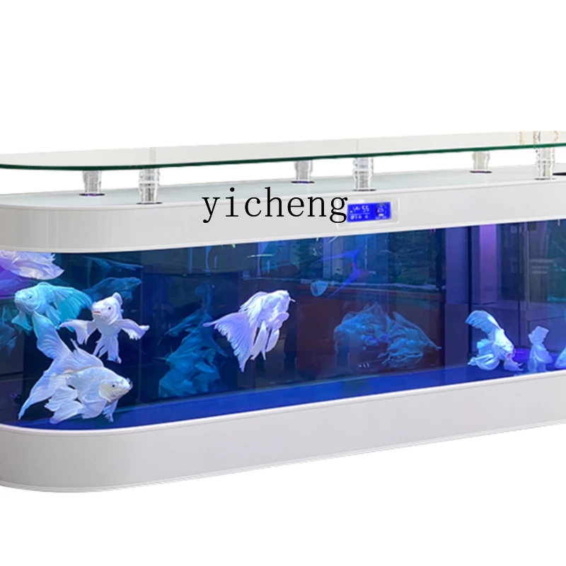 

ZK TV Cabinet Glass Fish Tank Smart Aquarium Living Room Home Medium Ecological Change Water