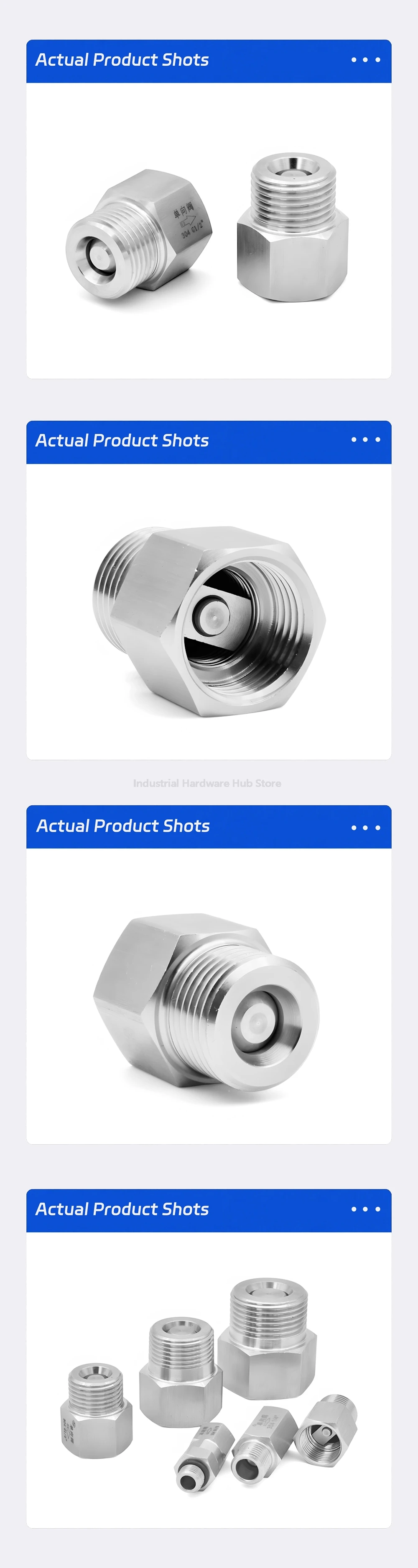 Gerades Einweg-Rückschlagventil aus Edelstahl 304, BSP-Sechskant, Außengewinde, 1/4" bis 1", Flüssigkeit/Gas, hochtemperaturbeständig – Detail 4