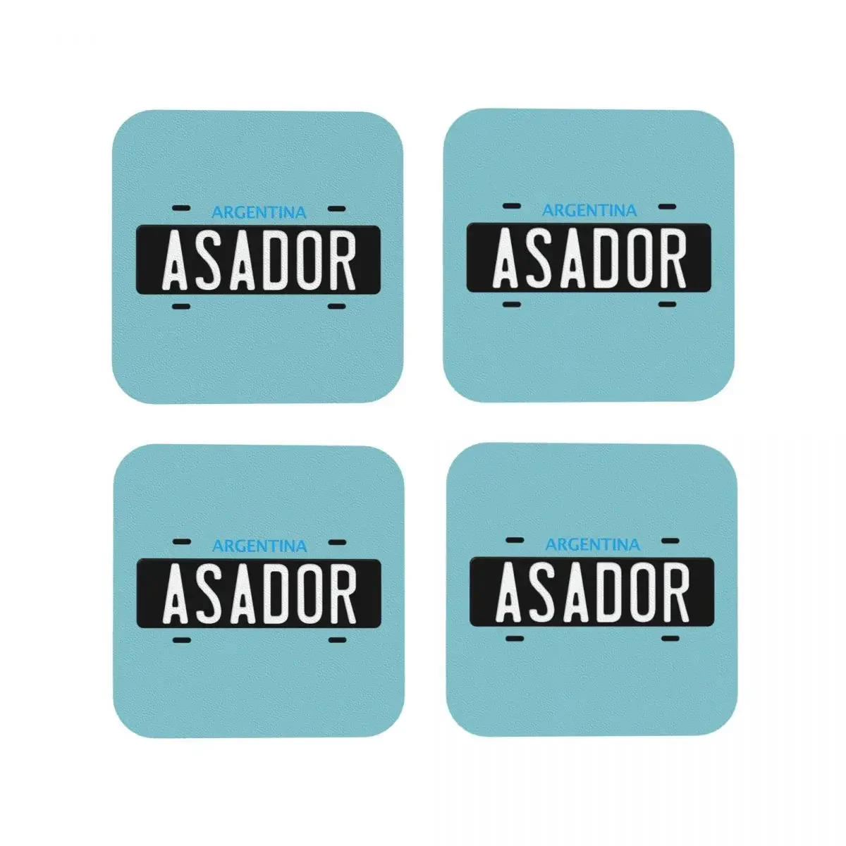 Argentinian Asador Argentina BBQ Grillmaster Coasters Kitchen Placemats Cup Coffee Mats For Decor Home Tableware Pads Set of 4