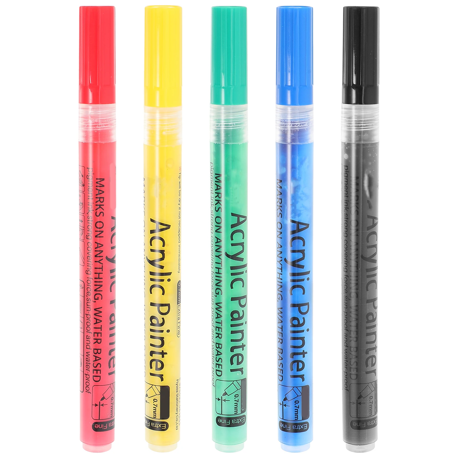 

5Pcs Smell Free Water Based Painting Pen Colorful Mark Pens Fine Point Marking Pens Watercolor Coloring Markers