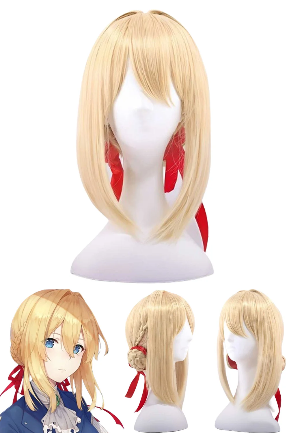 

Anime Violet Cosplay Evergarden Violet Cosplay Wig Heat Resistant Synthetic Hair Adult Women Halloween Carnival Party Props﻿