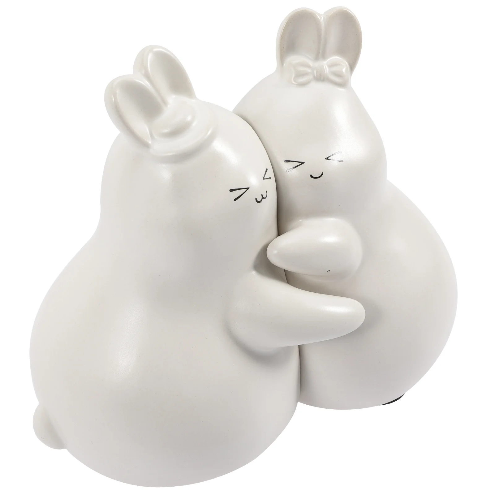 

1Pair Ceramic Bookends Rabbit Desktop Shelf Decoration Multipurpose Bunny Statue Coin Bank Book Ends Organizer