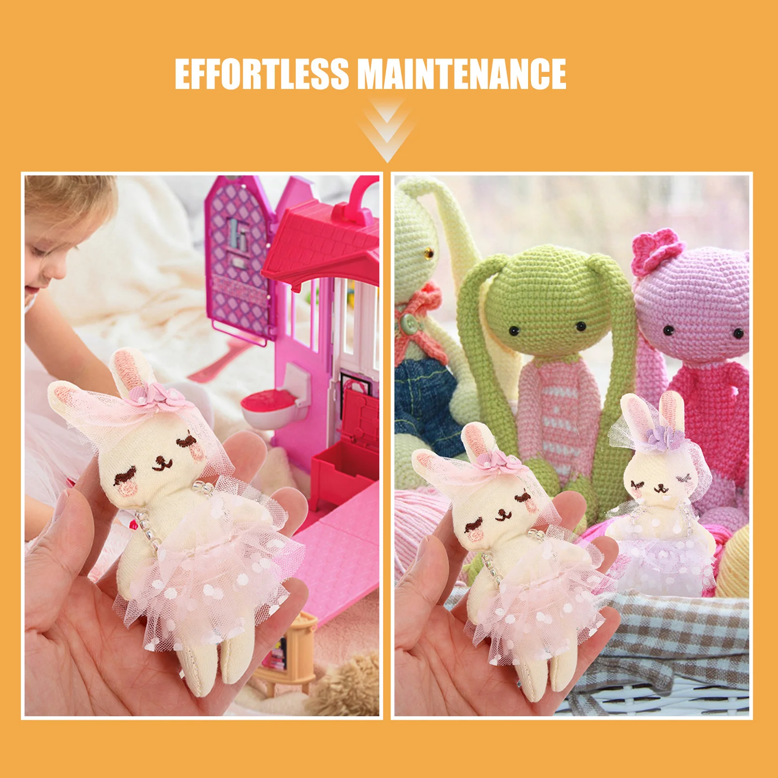 ตุ๊กตากระต่ายน้อยนุ่มนิ่ม 8 ชิ้น ของตกแต่ง ของขวัญกระต่ายอีสเตอร์ บัลเล่ต์ สำหรับเด็ก ตุ๊กตากระต่ายน้อย