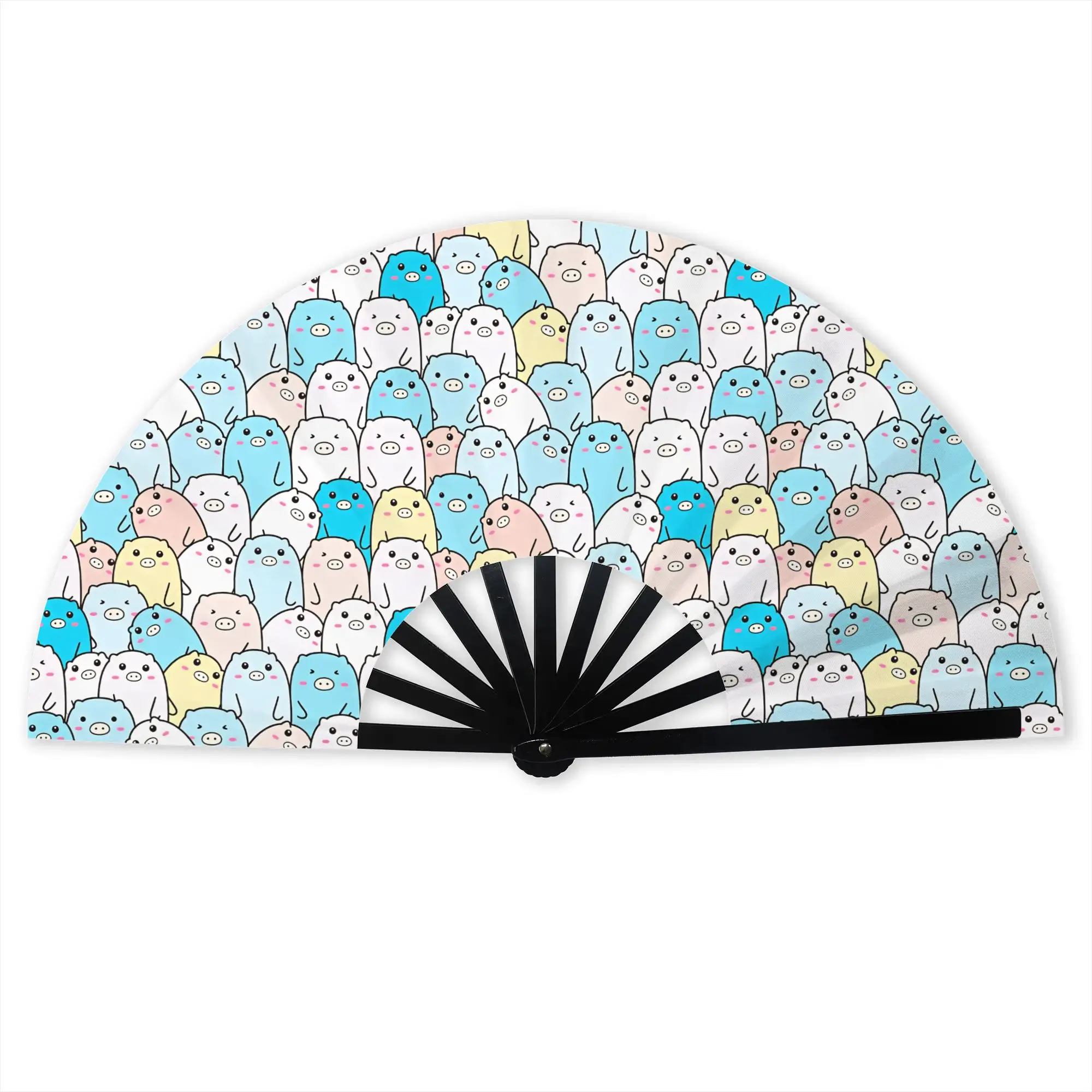 Luxury High Cartoon Cute Pigs Hand Fan Promotional Gift Wedding  Durable Folding Fans Novelty Bulk Pack Fan