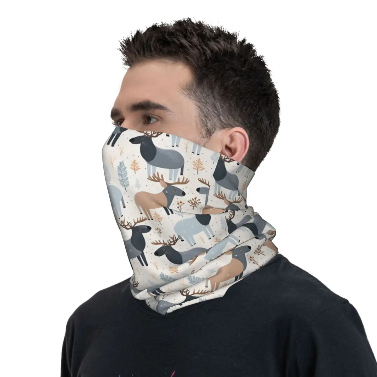 Schattige Eland Patroon Dunne Bandana Nek Gaiter Wrap Sjaal Hoofdband Hals Hoes