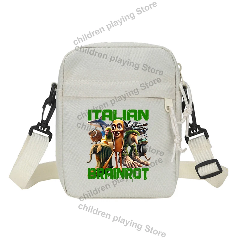 Italian Brainrot Series Series Shoulder Crossbody Bag AI Animals Small Zipper Messenger Bags Casual Women Men Simple PouchGift