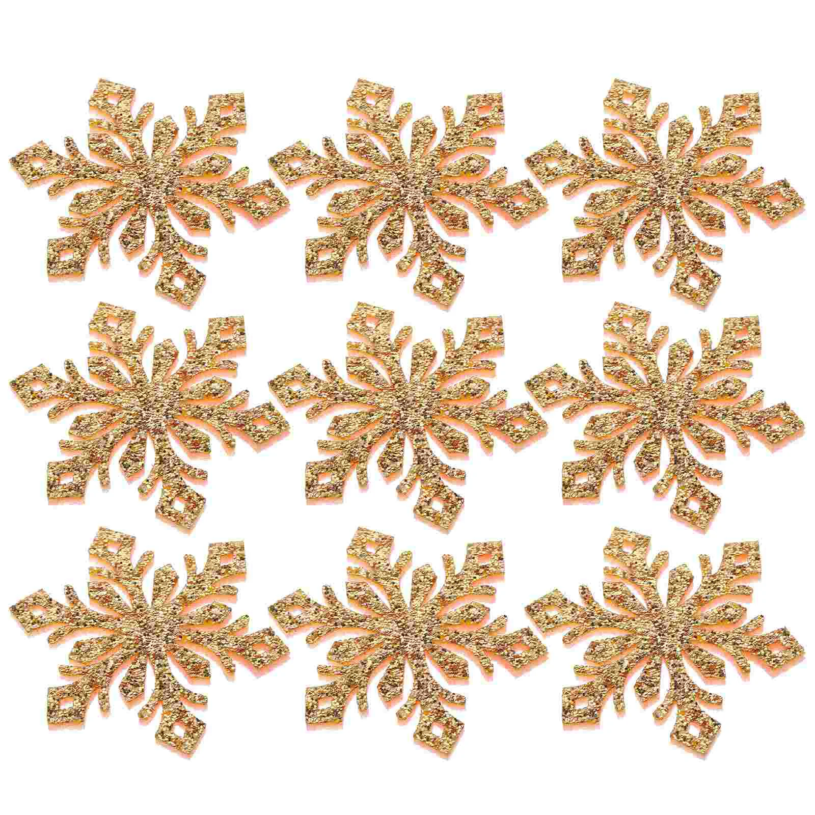 30 Pcs Gold Decor DIY Decorative Snowflakes Handicraft Accessories Girl Hair Clips Golden Charms Material Headdress Child