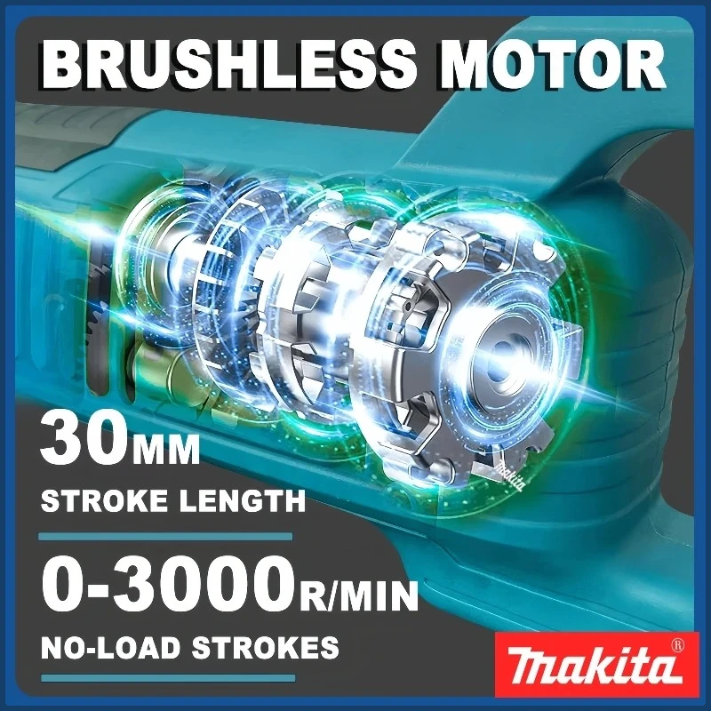 ماكيتا منشار ترددي لاسلكي أدوات كهربائية محمولة بدون فرش مع شفرات منشار 4 قطعة لأدوات كهربائية للبطارية 18 فولت