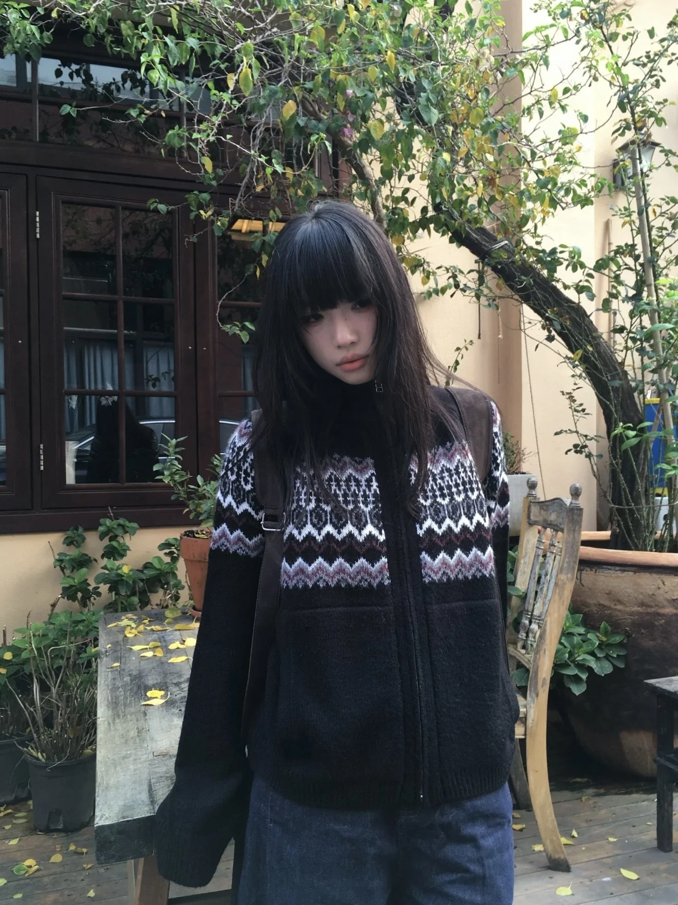 

Retro American Fair Isle Knitted Sweater Jaet Men's Women's Casual Versatile Couple's Wear Comfortable Midweight Long Sve