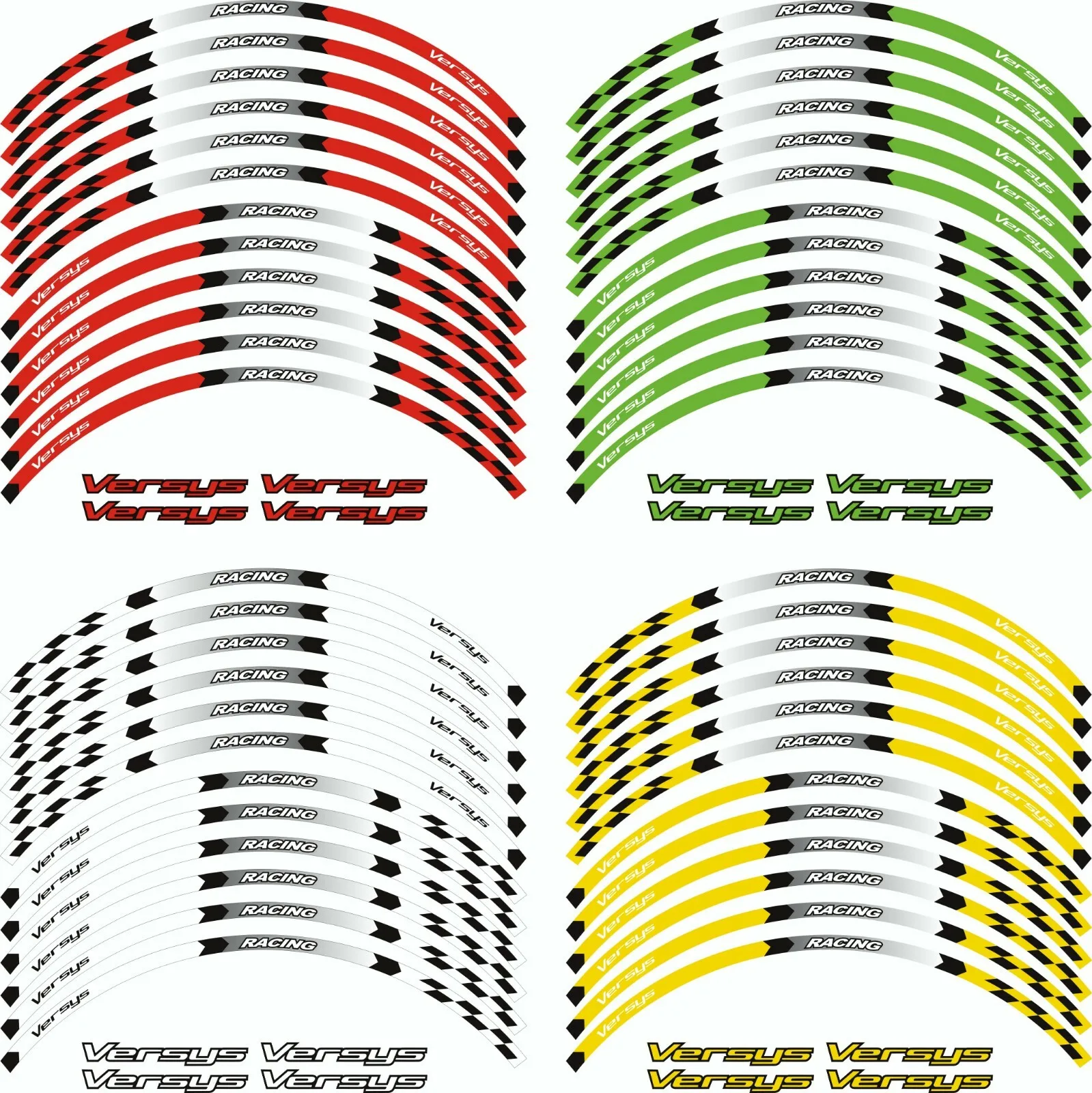 

17inch Wheels Hub Stickers Motorcycle Accessories Reflective Decals Stripes For KAWASAKI Versys X300 1000 650