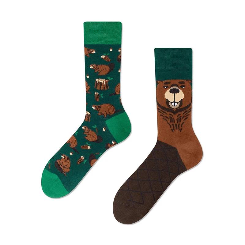 

Cartoon Funny Cute Beavers Crew AB Trend Socks Unisex Women Men Harajuku Cotton Socks Novelty Hip Hop Skateboard Socks Gifts