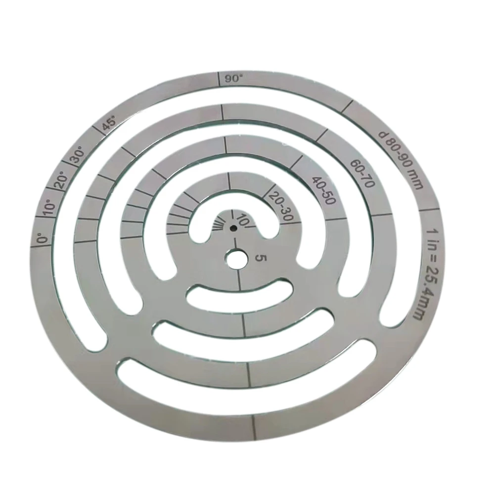 AB51 Leather Cutting Tools Corner Cutting Ruler Metal Concentric Circles Template Round Leather Corner Punch