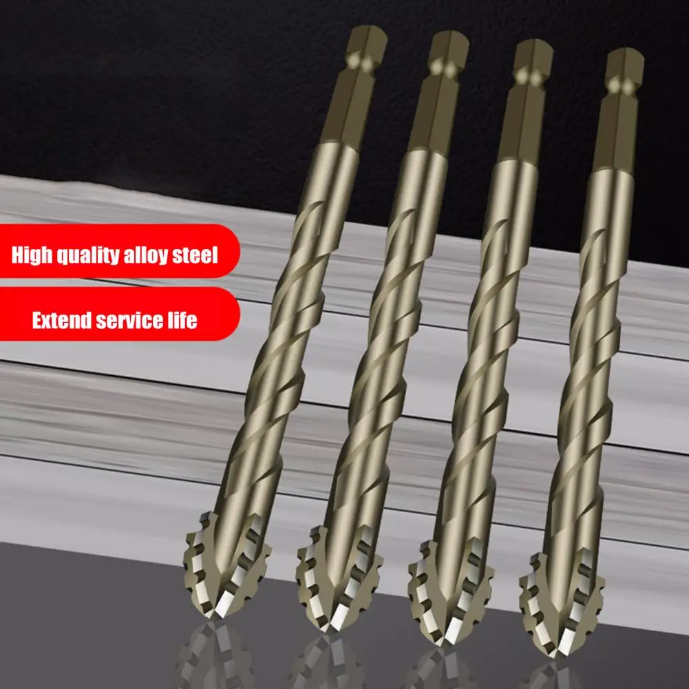 Coated Drill Bits Smooth Thread Cutting Bits High Hardness Four-edged Serrated Eccentric Drill for Multifunctional for Precision