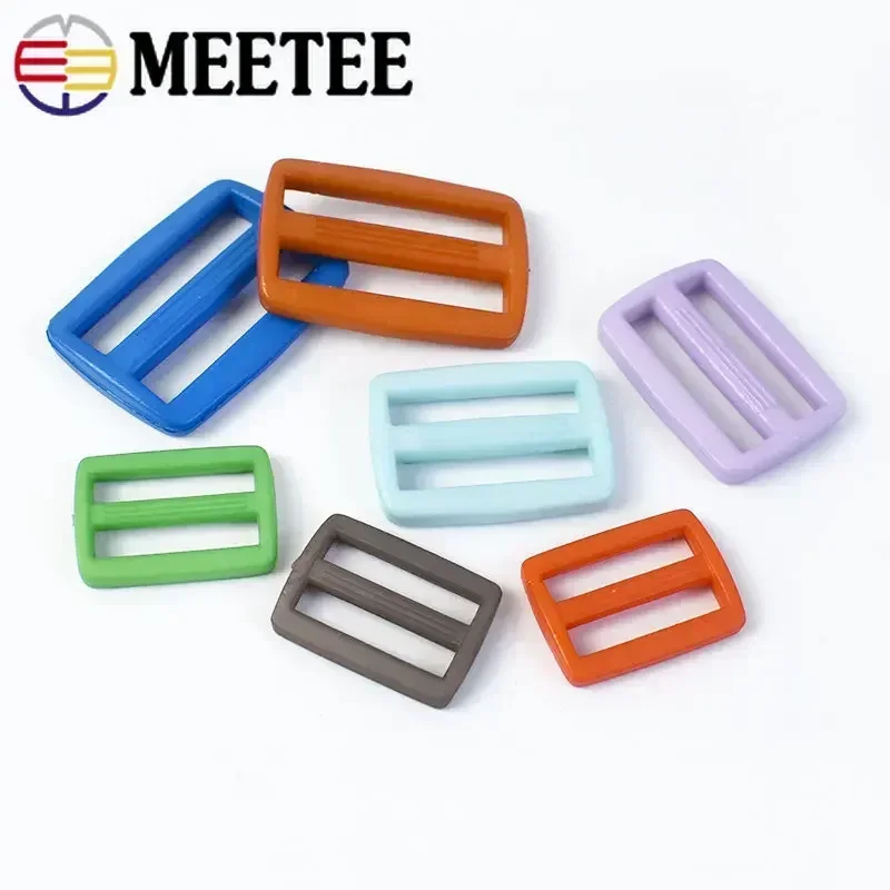 50Pcs 16-25mm Plastic Buckles For Knapsack Bag Strap Tri-Glide Slider Ring Clasp Webbing Belt Adjuster Hooks DIY Accessories