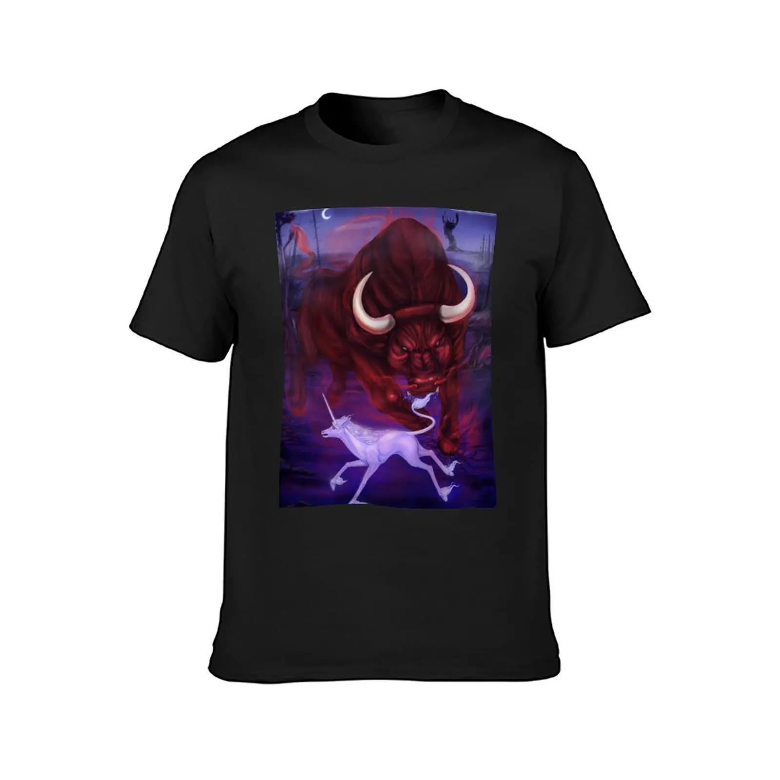 The Unicorn and the Bull T-Shirt anime clothes summer top mens t shirt