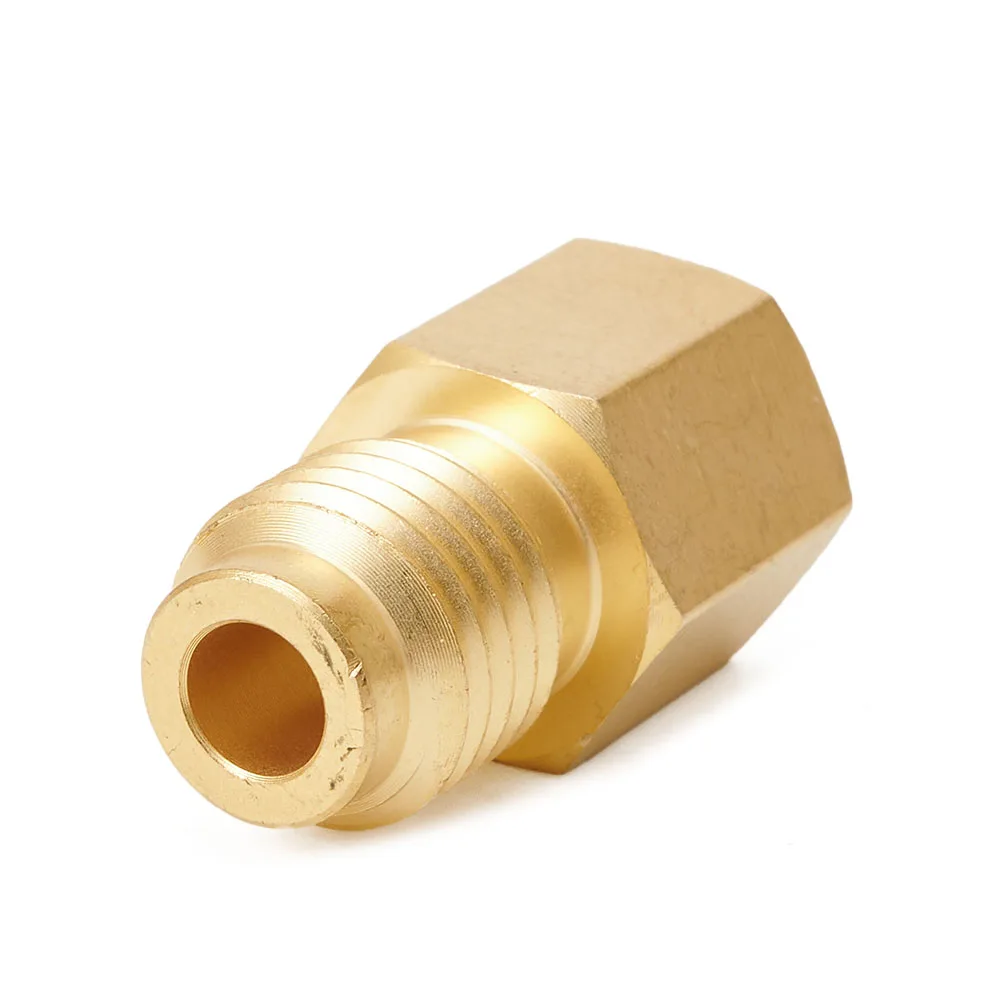 Can Tap Valve R134A Dispenser Tool AC-Tank Adapter 1/4 Hose 3pcs/set Gold 1/4" SAE  M 1/2" ACME Adapter For R12 R22 Manifold