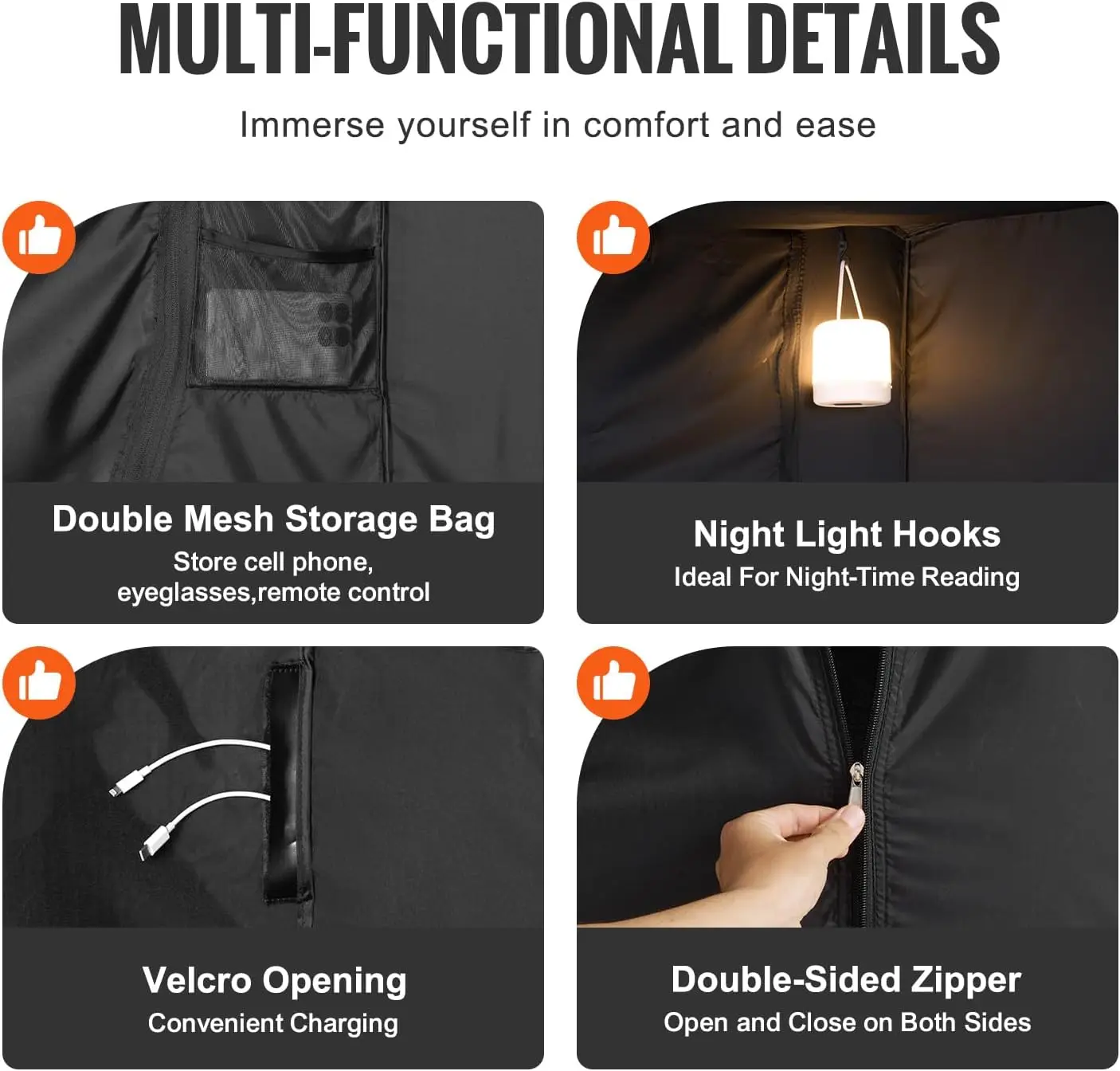 خيمة سرير، 75 بوصة × 54 بوصة × 47 بوصة بالحجم الكامل 3 أبواب 70% مظلة نوم قابلة للتنفس مع أقطاب ألياف 0.37 بوصة على الخصوصية