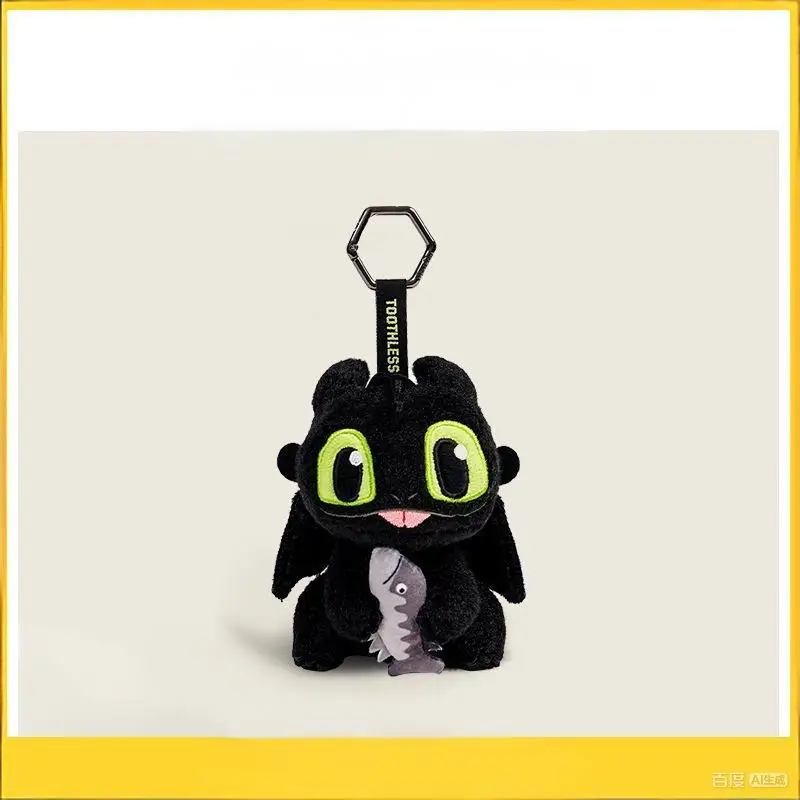 Cartoon Toothless Baby Holding Fish Plush Keychain Pendant Daily Backpack Fashion Accessories Kawaii Children's Festival Gift