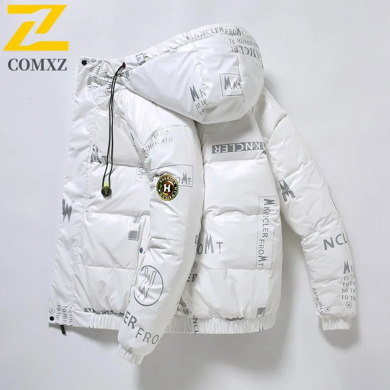 COMXZ Chaqueta acolchada de algodón para hombre, chaqueta acolchada gruesa de moda para viajes al aire libre, nieve, ligera, elegante, para senderismo, acolchado suelto de invierno