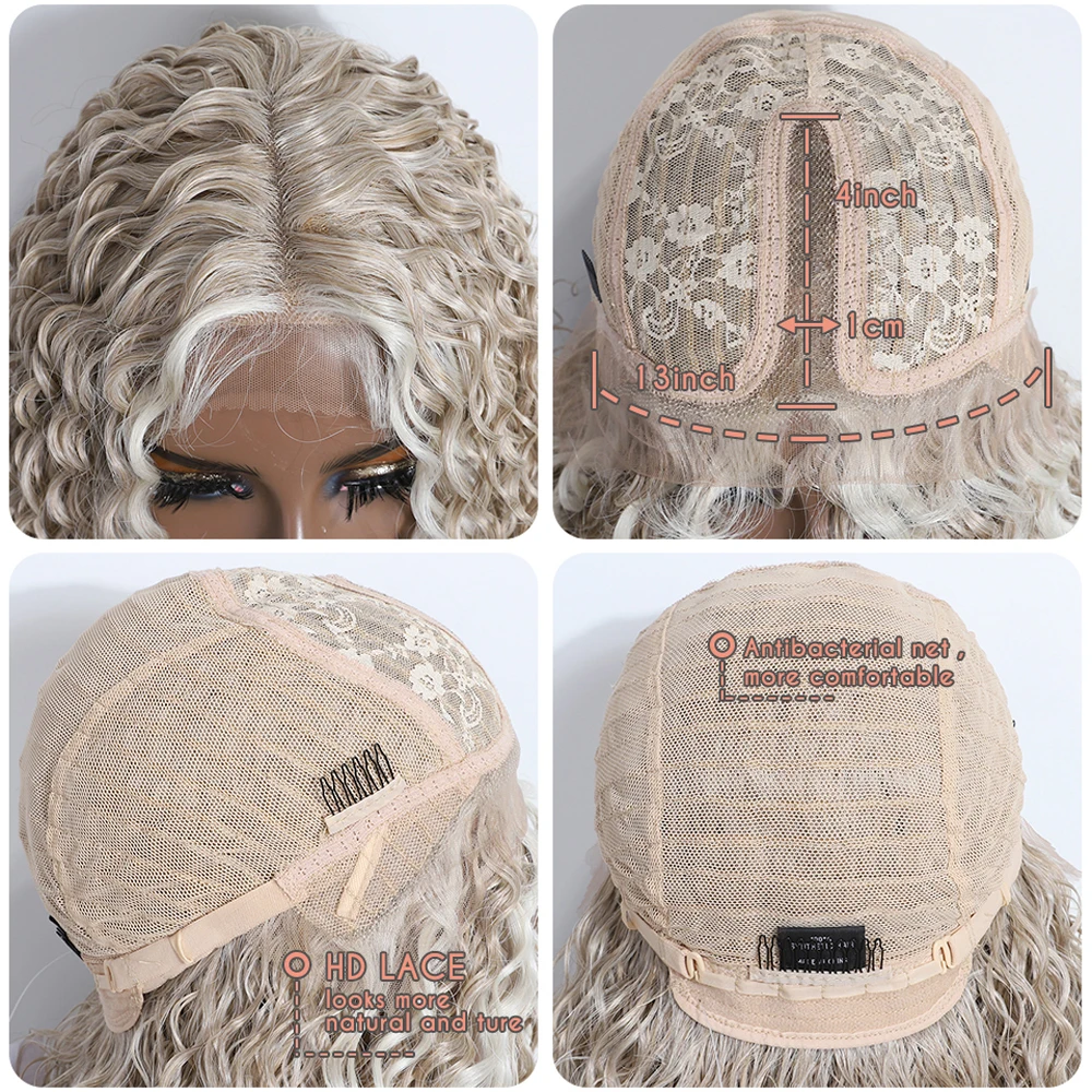 Synthetic Lace Part Wig Long Curly 30Inch Cosplay Wig Blonde Ombre Lace Wig for Black Women Synthetic Lace Cosplay Wig