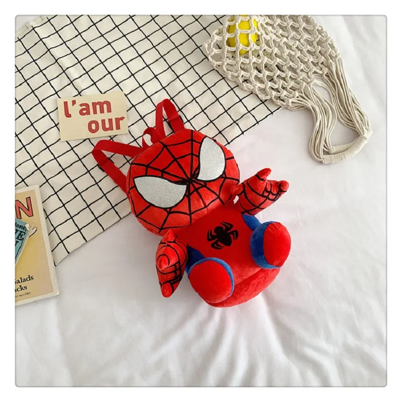 Sac à dos en peluche Marvel Spider Man pour garçons et filles, sac de téléphone périphérique INS, joli cadeau de Noël