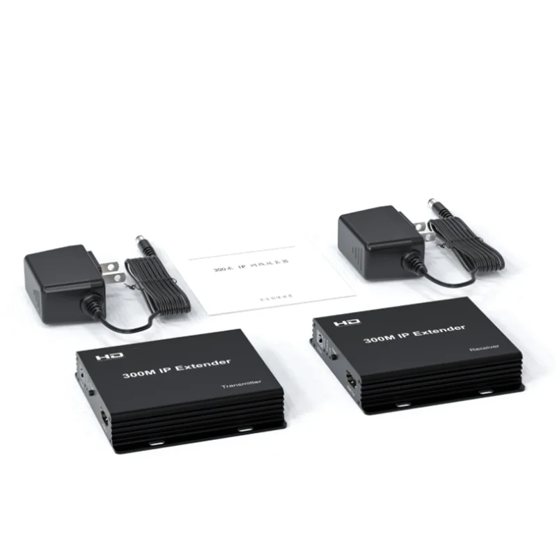 موسع IP KVM متوافق مع HDMI 300 متر عبر كابل Rj45 Cat6 984ft 1080P USB Ethernet TX إلى العديد من لوحة مفاتيح الماوس تدعم RX