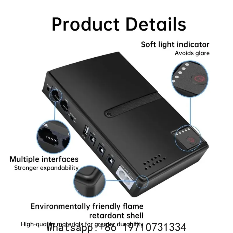 AC85-265V DC1018L Router 5V9V12V Optical Cat Monitor Backup Uninterruptible 10400Mah DC Power Supply Charger Cell Phone UPS