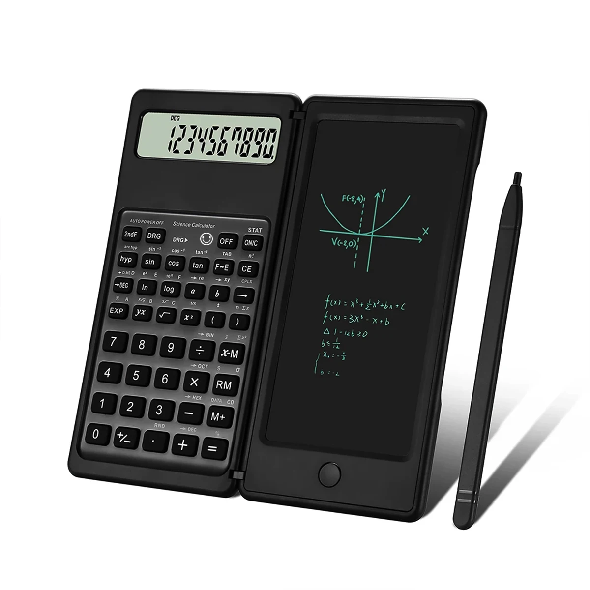 Foldable 2-in-1 Scientific Calculator with Writing Tablet,Multi-Function LCD Display,Study Tool for College Students Teachers Of
