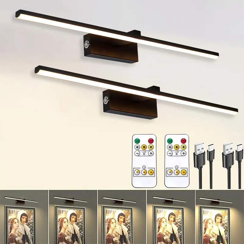 Battery Operated Wall Sconces 5200mAh Rechargeable Wireless Wall Lights 3CCT Dimmable LED Wall Lighting Remote Control Hard-wire