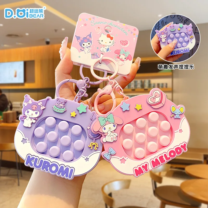 

Kawaii Sanrio Pochacco Keychain with Sound Squeezable Car Chain Stress Relief Toy Cute Figurine Backpack Accessory Gift