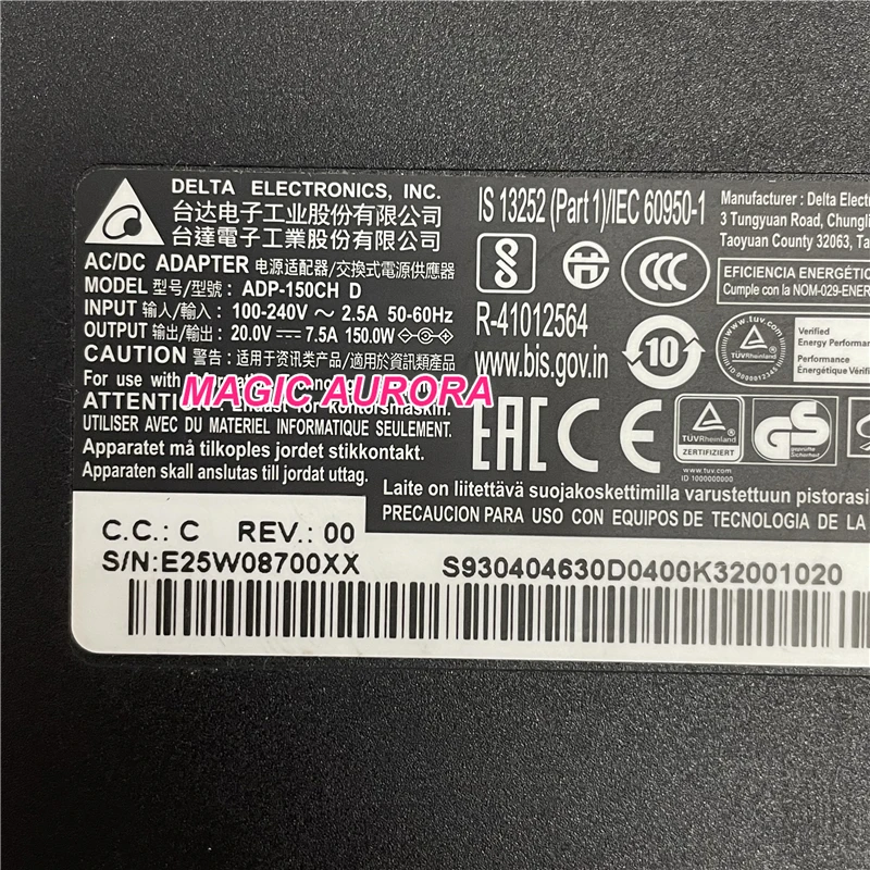 Imagem -03 - Genuíno Delta Adp150ch d 150w Carregador 20v 7.5a 4.5x3.0 mm Adaptador ac para Msi Gf76 Gf66 Gaming Portátil Fonte de Alimentação A18-150p1a