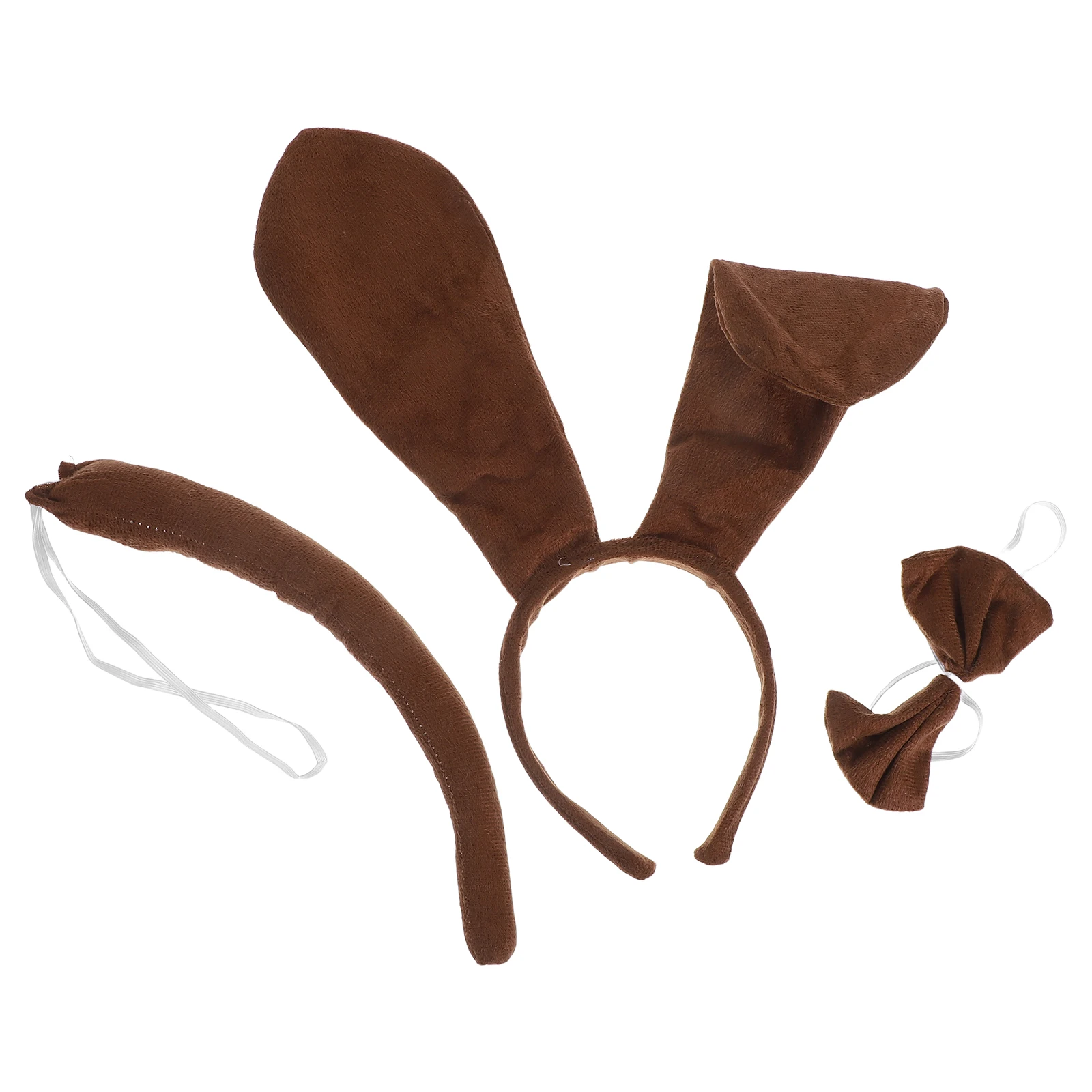 

Dog Headband Animal Tails Kids Cosplay Costume Set Coffee Fabric Soft Material Comfortable Unique Design Trendy Style Dog Ears
