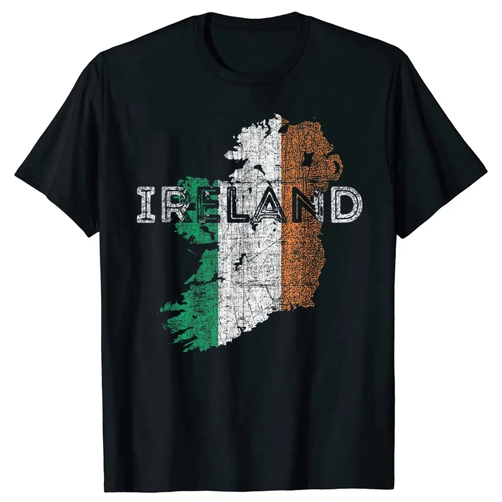 Casual Birthday Gifts Summer Style T-shirt Men Funny Irish Map and Flag Ireland T Shirts Graphic Cotton Streetwear Short Sleeve