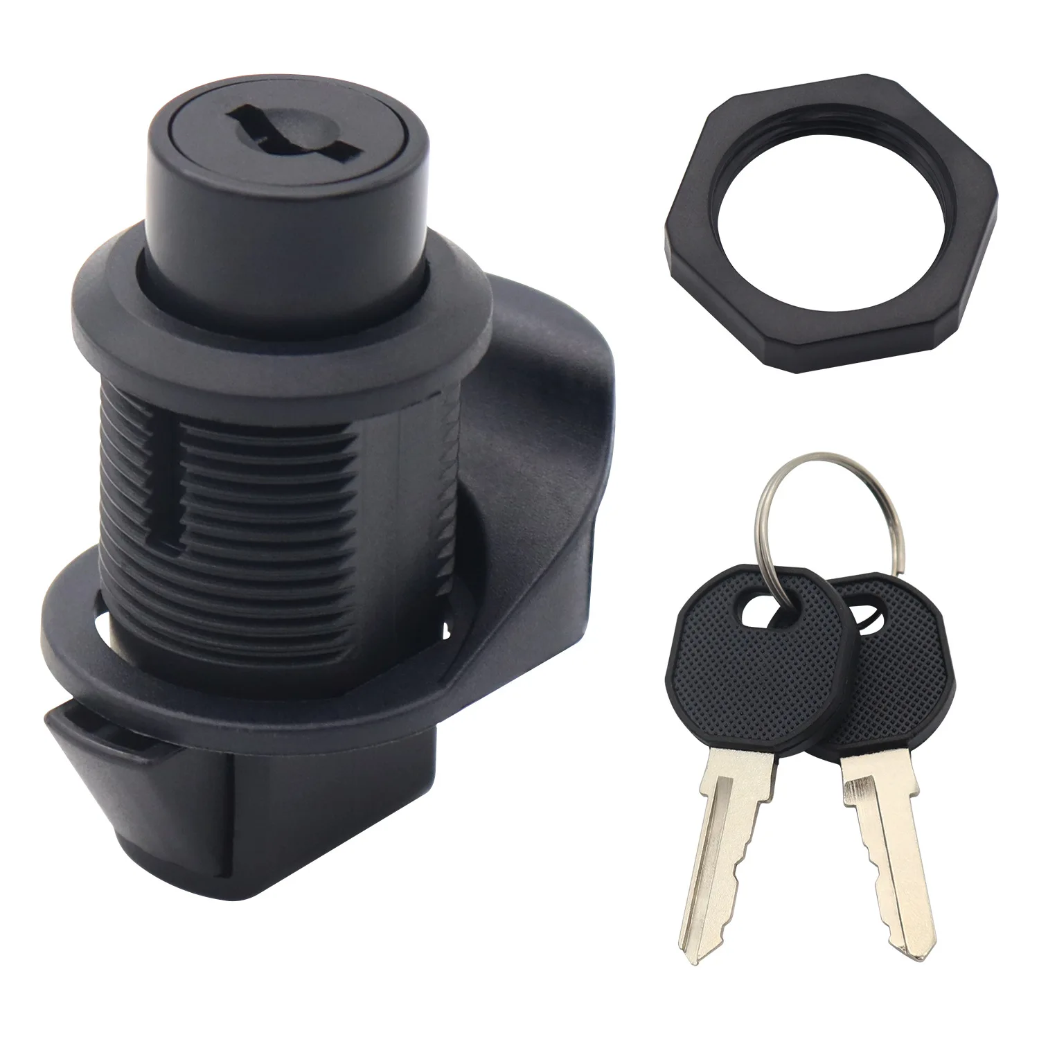 Embedded rotary press-type spring door lock Industrial latch Plastic crash lock RV yacht recovery cylindrical lock