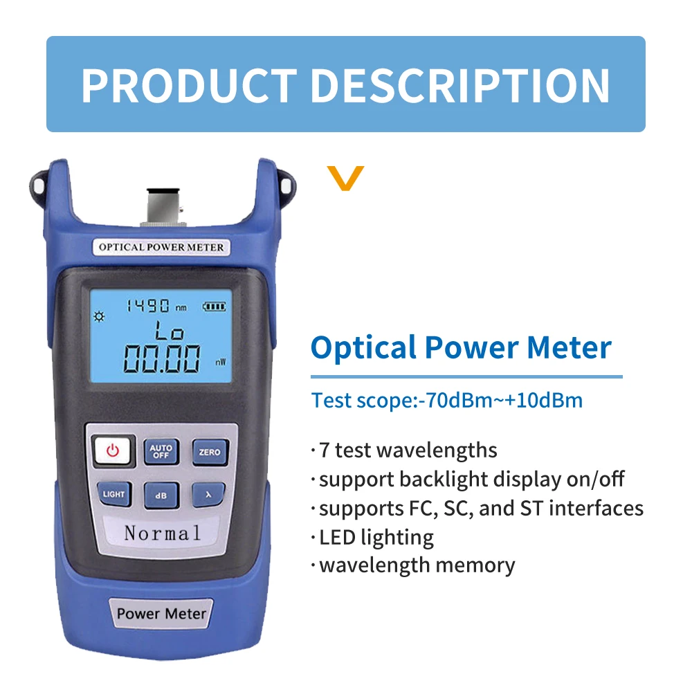 Imagem -03 - Optfocus 19 Pcs Fibra Óptica Tool Kit 10mw Visual Fault Locator Ftth Ferramentas Fibra Power Meter Optical Bolsa Fiber Cleaver